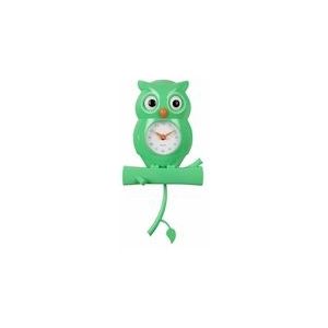 Karlsson Wandklok Owl Pendulum - Groen - 20x8.5x37.5cm - groen Kunststof 8714302738951