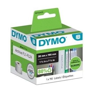 Dymo etiketten LabelWriter ft 190 x 38 mm, wit, 110 etiketten - blauw Papier S0722470