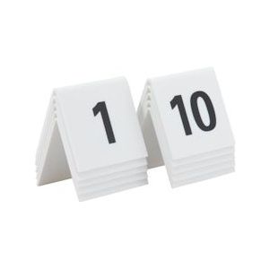Securit® Acryl Tafelnummer Sets 1-10 In Wit |0,1 kg - wit Kunststof TN-1-10-WT