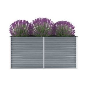 VidaXL Verhoogde Plantenbak 160x40x77 cm - Gegalvaniseerd Staal Grijs