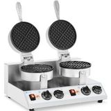 Royal Catering Dubbele wafelijzer - rond- 2.600 W