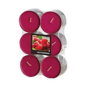 PAPSTAR, Geurtheelichten maxi "Flavour by GALA" Ø 58 mm · 24 mm wijnrood - Wild Raspberry - rood 96925