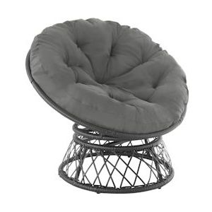 tectake Wicker fauteuil Gargano draaibaar - zwart - 403552 - zwart Multi-materiaal 403552