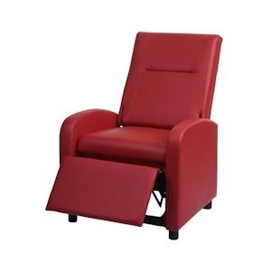Mendler TV fauteuil HWC-H18, relax fauteuil, kunstleer opvouwbaar 99x70x75cm ~ rood - rood Synthetisch materiaal 72663