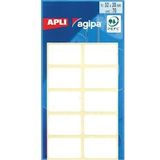 Agipa witte etiketten in etui ft 20 x 32 mm (b x h), 70 stuks, 10 per blad - 3270241119107