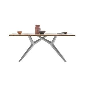 SIT Möbel Eetkamertafel 180 cm van wild eiken | bord naturel | metalen frame antiek zilver | B 180 x D 100 x H 73 cm | 15530-40 | Serie TABLES & CO - meerkleurig Multi-materiaal 15530-40