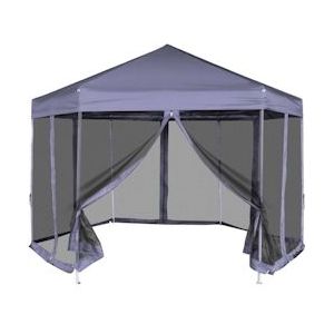 VidaXL Partytent Zeshoekig 3,6x3,1 m Met Zijwanden - Donkerblauw