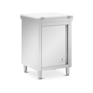 Royal Catering RVS werkkast - ECO - 60 x 60 cm - 500 kg - inclusief snijplaat - - Roestvrij staal 4062859241375