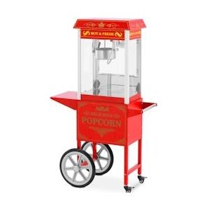 Royal Catering Popcornmachine met trolley - Retro design - 150 / 180 °C - rood - - 4062859099723