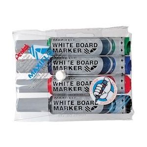 Pentel Whiteboardmarker Maxiflo set van 4 kleuren (blauw,  rood, groen en zwart) - 4902506051004