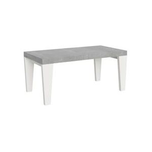 Itamoby Uitschuifbare tafel 90x180/440 cm Spimbo Mix Cement blad, witte essen poten - 8050598046821
