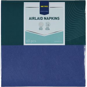 METRO PROFESSIONAL Servetten Airlaid, 40 x 40 cm, 1/4 vouw, 4-laags, donkerblauw, 60 stuks - blauw Textiel 1893