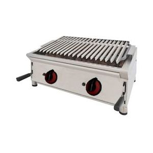 Lava gasbarbecue tafelmodel rvs-grill zonder spatwand - 700x550x330 mm - 11 Kw - 4472A807 Eurast - grijs 4472A807