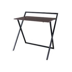 Teamson Home Thuiskantoor Vouwen Bureau - Donker Bruin/Zwart - Metaal Poten - 22 x 33.5 x 40.5 (Inch) - zwart Hout 0810014816166