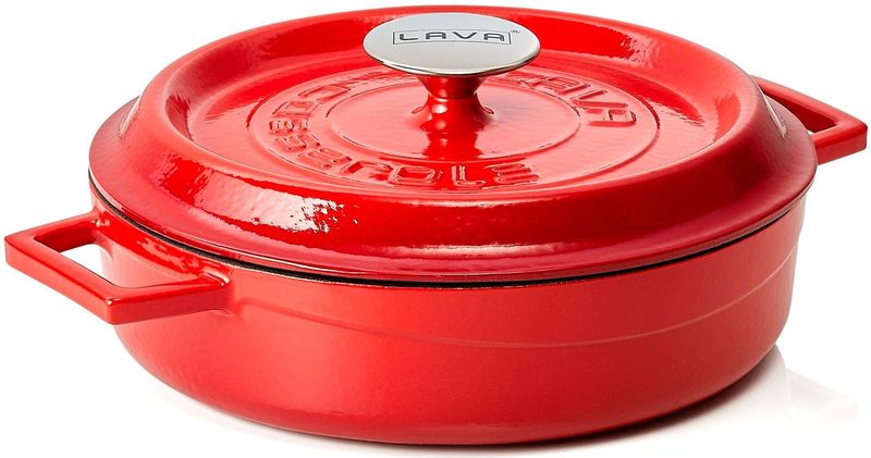 LAVA - Gietijzeren Pot - Rood - Gietijzer - 24 cm - Vaatwasmachinebestendig