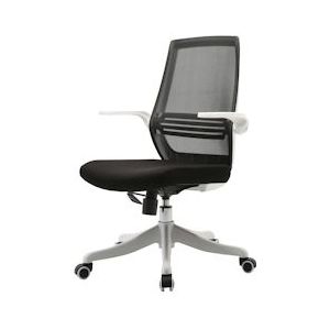 SIHOO Moderne ergonomische bureaustoel, bureaustoel, ademend, taillesteun, opklapbare armleuning ~ zwart - zwart Textiel 83869