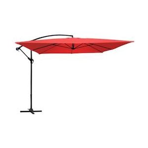 Oviala Business Vierkante offset parasol 3x3m rood aluminium - rood 104192