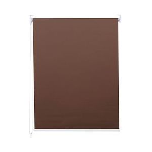Mendler Rolgordijn HWC-D52, raamrolgordijn zijdelings tochtrolgordijn, 120x160cm zonwering verduisterend ondoorzichtig ~ bruin - bruin Textiel 63372