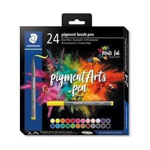 Staedtler Pigment Arts brush pen, etui van 24 stuks - blauw Papier 4007817096963