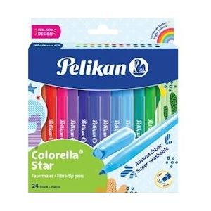 Pelikan Colorella Star viltstift, etui van 24 stuks - blauw Papier 4012700822314