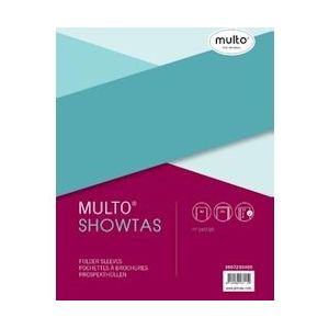 Multo geperforeerde showtas ft A4, 23-gaatsperforatie, 80 micron, gekorreld - blauw Papier 8710986031159