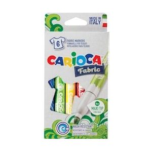 Carcioca textielstift Fabric, doos van 6 stuks in geassorteerde kleuren - 8003511409562