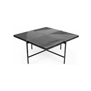 Oviala Business Vierkante salontafel van gesneden marmer - zwart Textiel 107582
