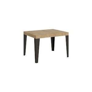 Itamoby Uitschuifbare tafel 70x110/194 cm Antraciet Vlam Natuurlijk Eiken structuur - 8050598200339