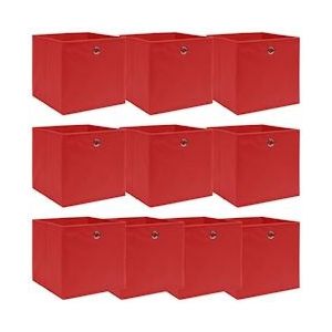 vidaXL-Opbergboxen-10-st-32x32x32-cm-stof-rood