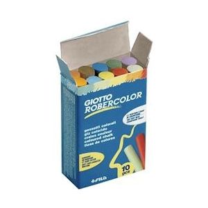 Giotto krijt Robercolor, doos met 10 krijtjes in geassorteerde kleuren - blauw Papier 8000825538605