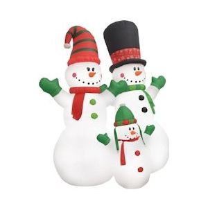 vidaXL Kerstsneeuwpoppen Santa Family opblaasbaar LED IP44 240 cm - 245707