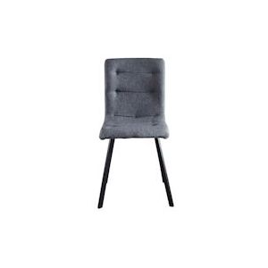 SIT Möbel toel, set van 2 | Zitting+rug gestoffeerd | Stoffen bekleding lichtgrijs | poten staal zwart | B55,5xD47xH84,5 cm | 19000-02 | Serie STUHL - meerkleurig Multi-materiaal 19000-02