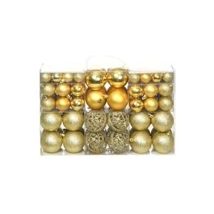 vidaXL 100-delige Kerstballenset 3/4/6 cm goudkleurig - 245708