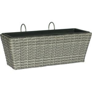 METRO PROFESSIONAL Plantenbak met haak Barbados, polyrattan, 52 x 21 cm, steengrijs - grijs Kunststof 4337255212213