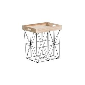 Bijzettafel Rechthoekige Dienblad Beige/Zwart 47x41,5x32cm Thinia Home - beige Metaal 8429160800619