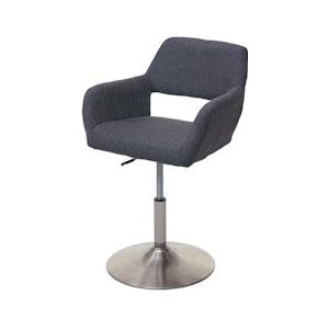 Mendler Eetkamerstoel HWC-A50 III, stoel keukenstoel, retro jaren 50, stof/textiel ~ donkergrijs, geborsteld onderstel - grijs Textiel 63959