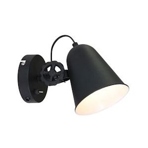 Anne Light & Home Wandlamp 1323ZW dimbaar 1-l. E27-fitting - zwart Metaal 1323ZW