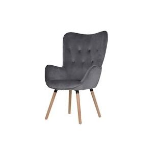 SVITA CLEO relaxfauteuil TV fauteuil fauteuil leesfauteuil fluweel grijs - grijs Textiel 91069