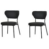 Duko Stapelbare stoel gestoffeerd - Zwart - SET VAN 2 - zwart Polypropyleen, kunststof 6096735284277