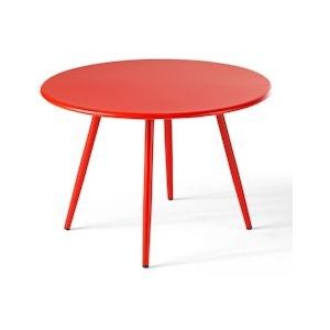 Oviala Business Ronde patio salontafel in rood metaal 50 cm - rood Staal 104119