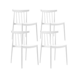 Oviala Business Set van 4 witte kunststof terrasstoelen - wit 111539