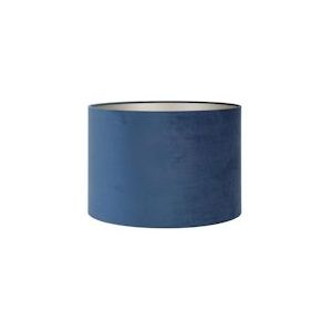Light & Living Cilinder Lampenkap Velours - Petrol Blue - Ø30x21cm - zwart 8717807224998