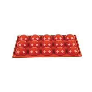 Pavoni Formaflex siliconen bakvorm 15 halve bollen - rood Siliconen N936
