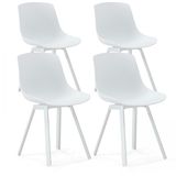 Oviala Business Set van 4 witte Scandinavische aluminium stoelen - wit Aluminium 106471