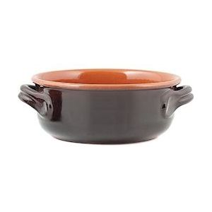 Vulcania kookpot van aardewerk met 2 handgrepen, bruin, 32 cm - 5670532