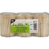 PAPSTAR - Tandenstokers - Hout - Rond - 6,7 cm - In Spenderbox - 10054