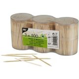 PAPSTAR - Tandenstokers - Hout - Rond - 6,7 cm - In Spenderbox - 10054