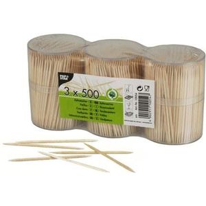 PAPSTAR - Tandenstokers - Hout - Rond - 6,7 cm - In Spenderbox - 10054