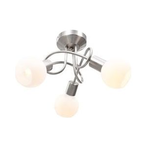 vidaXL Plafondlamp met keramieken bolvormige kappen voor 3xE14 wit - 289228