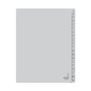 Kangaro tabblad A4 letters PP 120 micron 4r. 20 delig grijs extra breed - grijs Polypropyleen, kunststof G420AZ-B